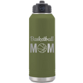Mom Basketball2 32 oz Water Bottle | Olive Green