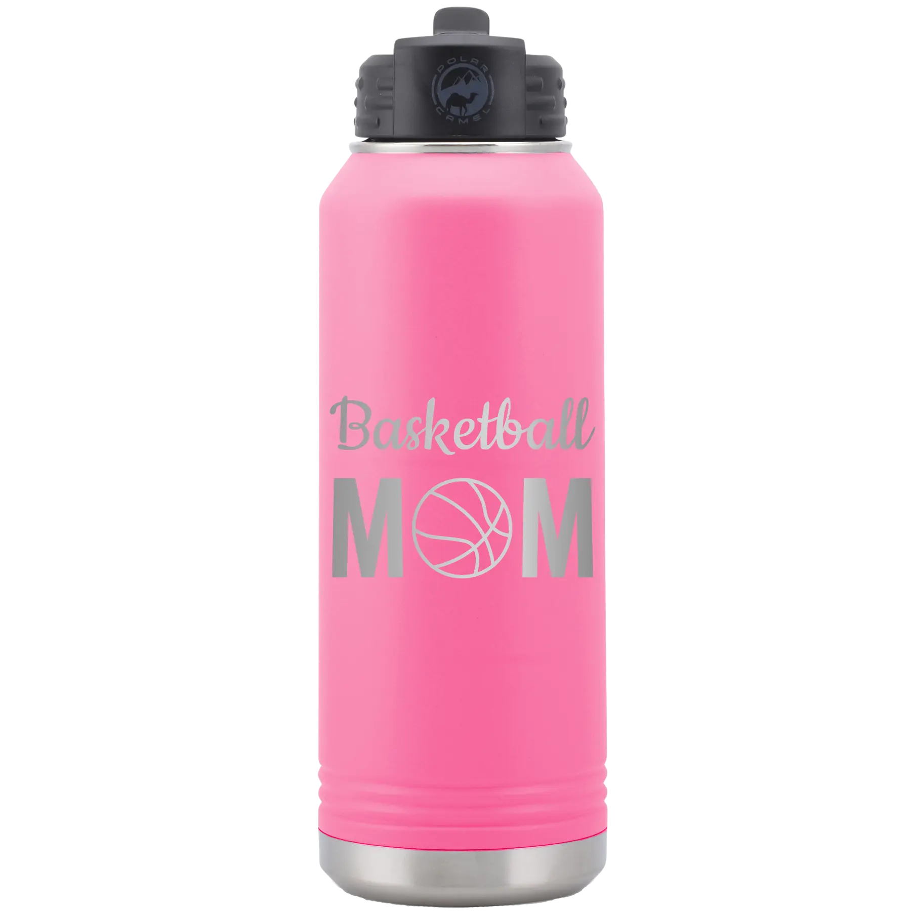 Mom Basketball2 32 oz Water Bottle | Pink