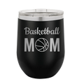 Mom Basketball2 Wine Cup | Black