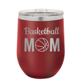 Mom Basketball2 Wine Cup | Maroon