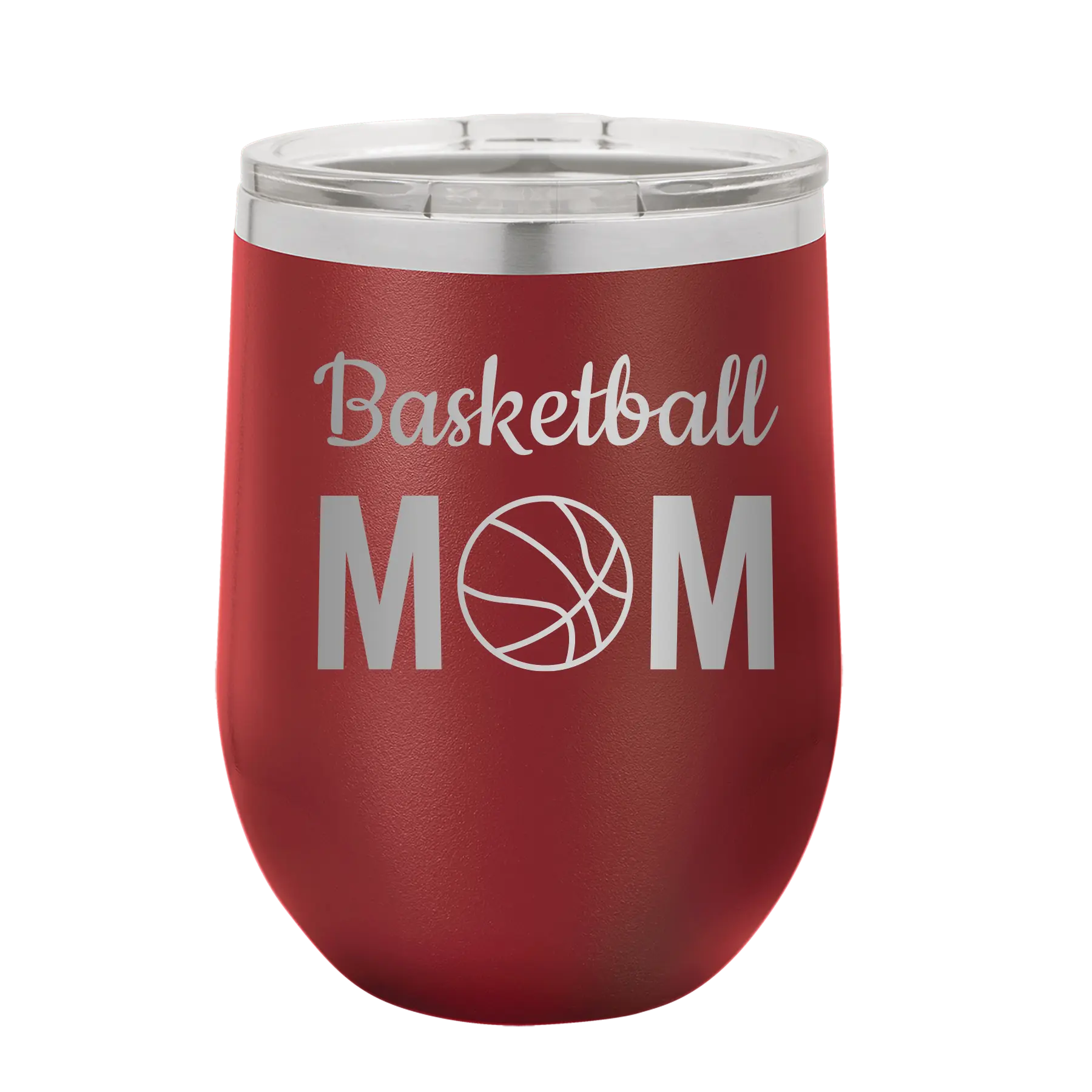 Mom Basketball2 Wine Cup | Maroon