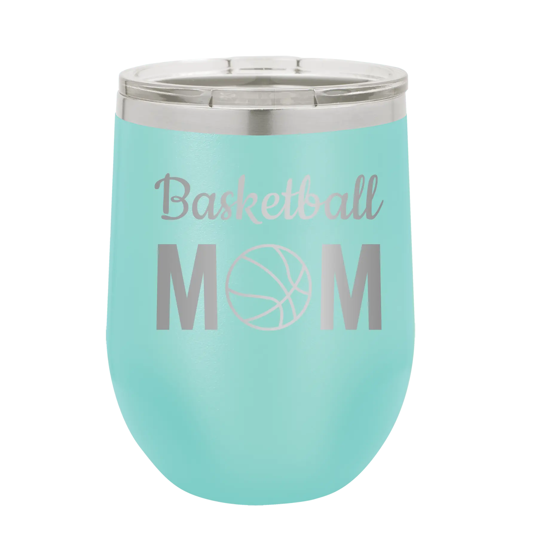 Mom Basketball2 Wine Cup | Teal