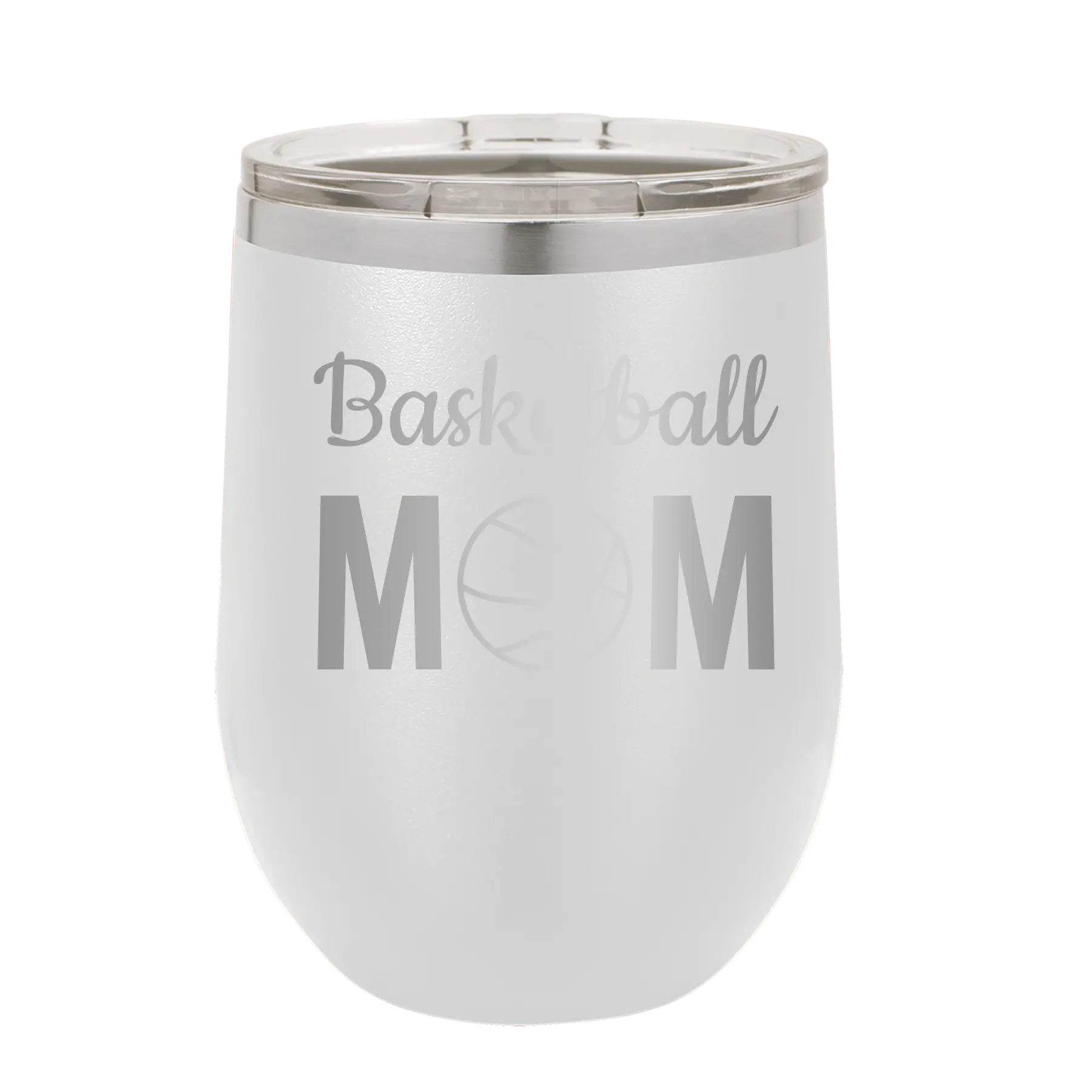 Mom Basketball2 Wine Cup | White