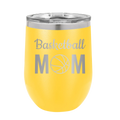 Mom Basketball2 Wine Cup | Yellow