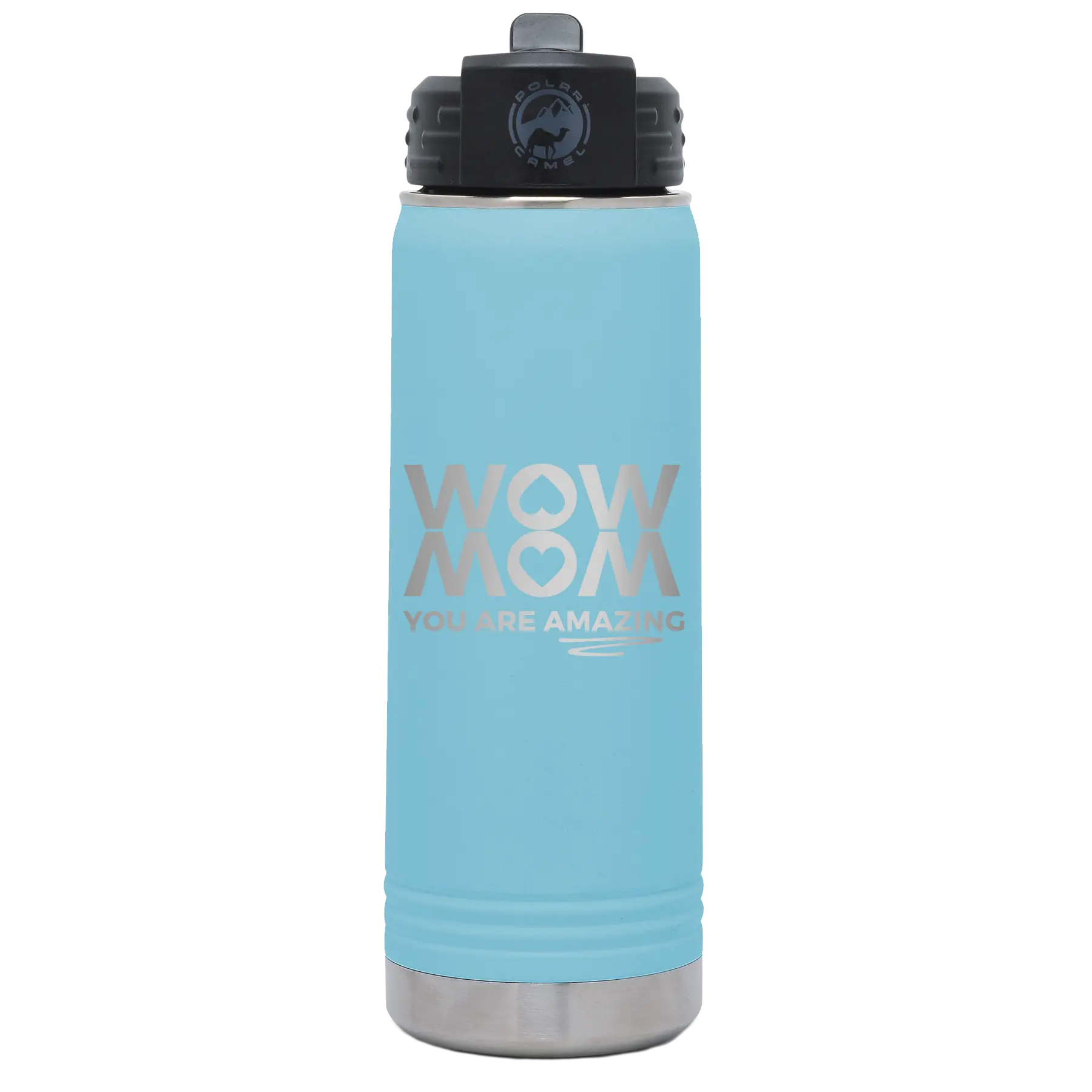 Wow Mom You Are Amazing 20 oz Water Bottle | Light Blue