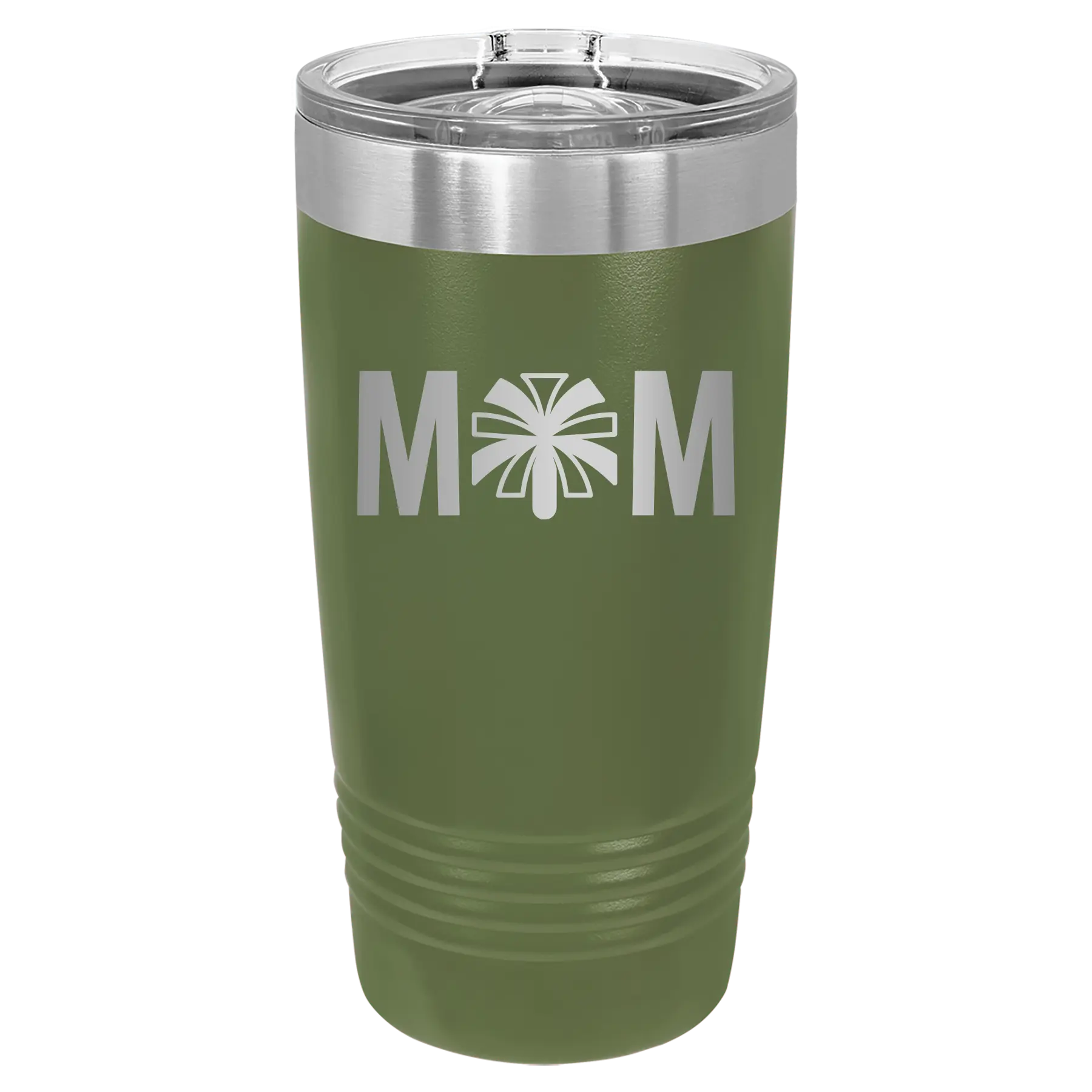 Mom Cheer 20 oz Tumbler | Olive Green