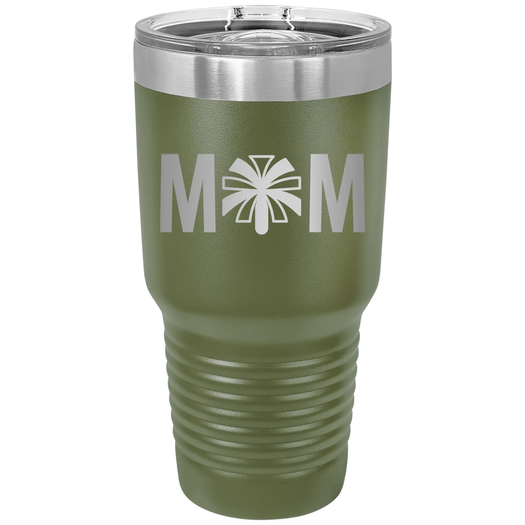 Mom Cheer 30 oz Tumbler | Olive Green