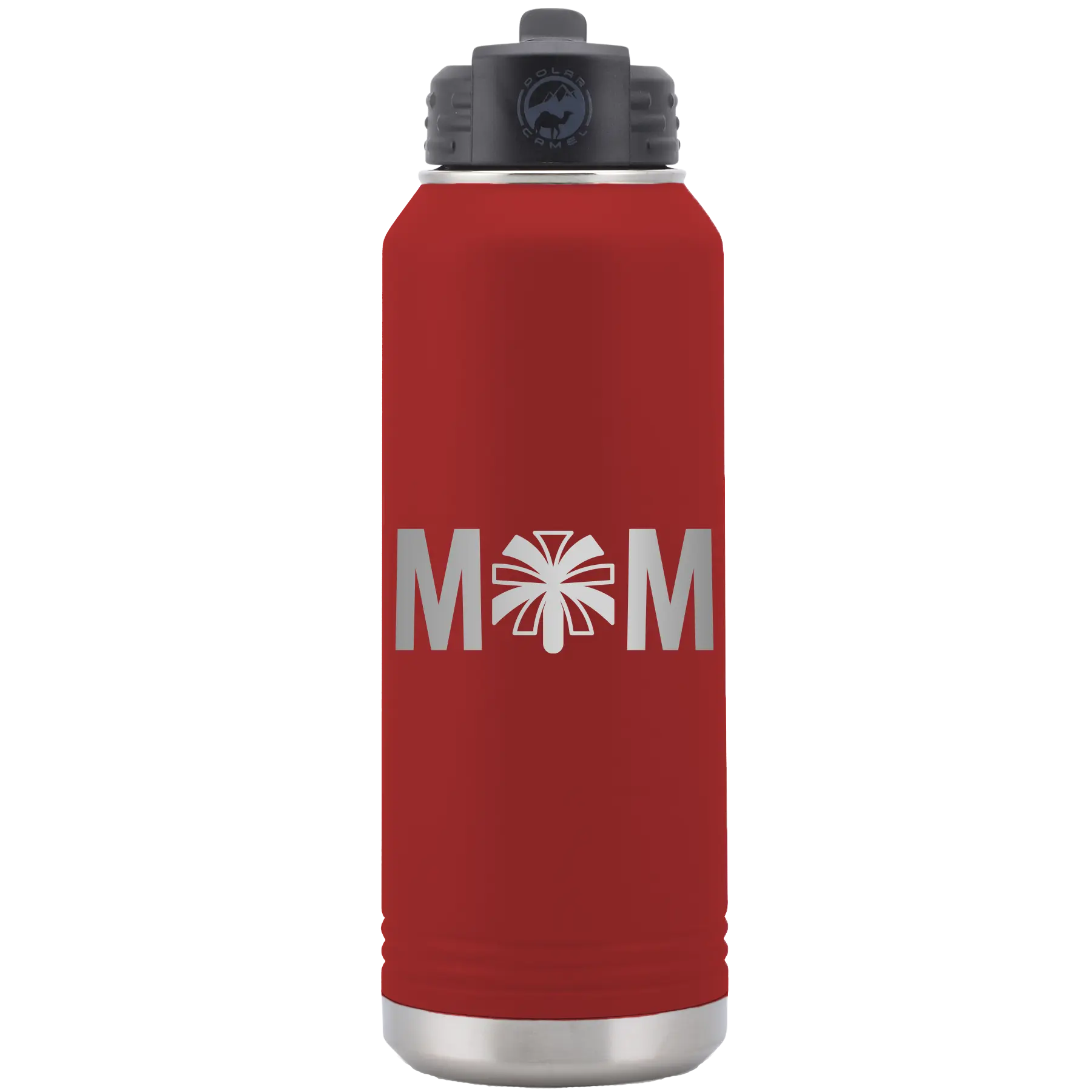 Mom Cheer 32 oz Water Bottle | Maroon