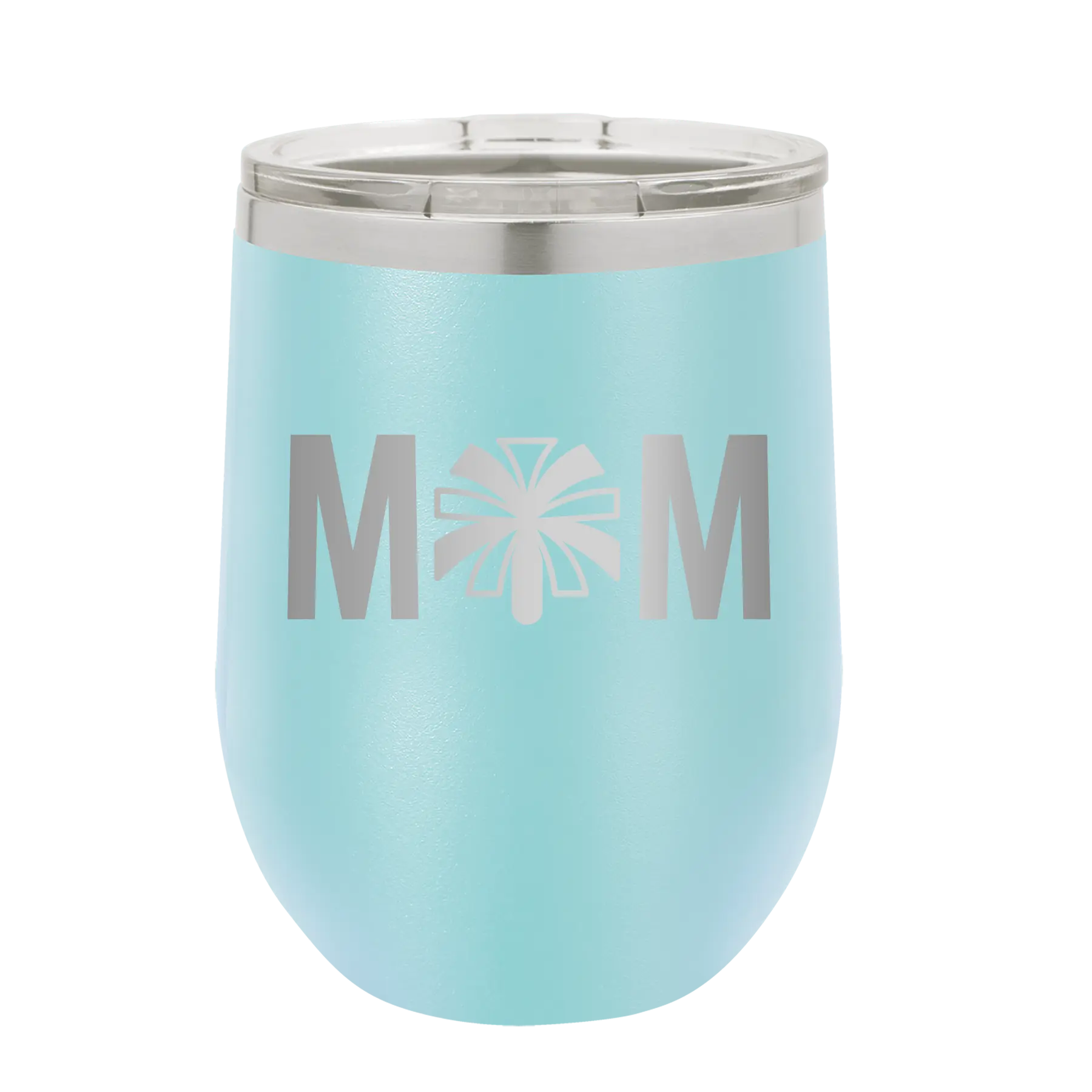 Mom Cheer Wine Cup | Light Blue