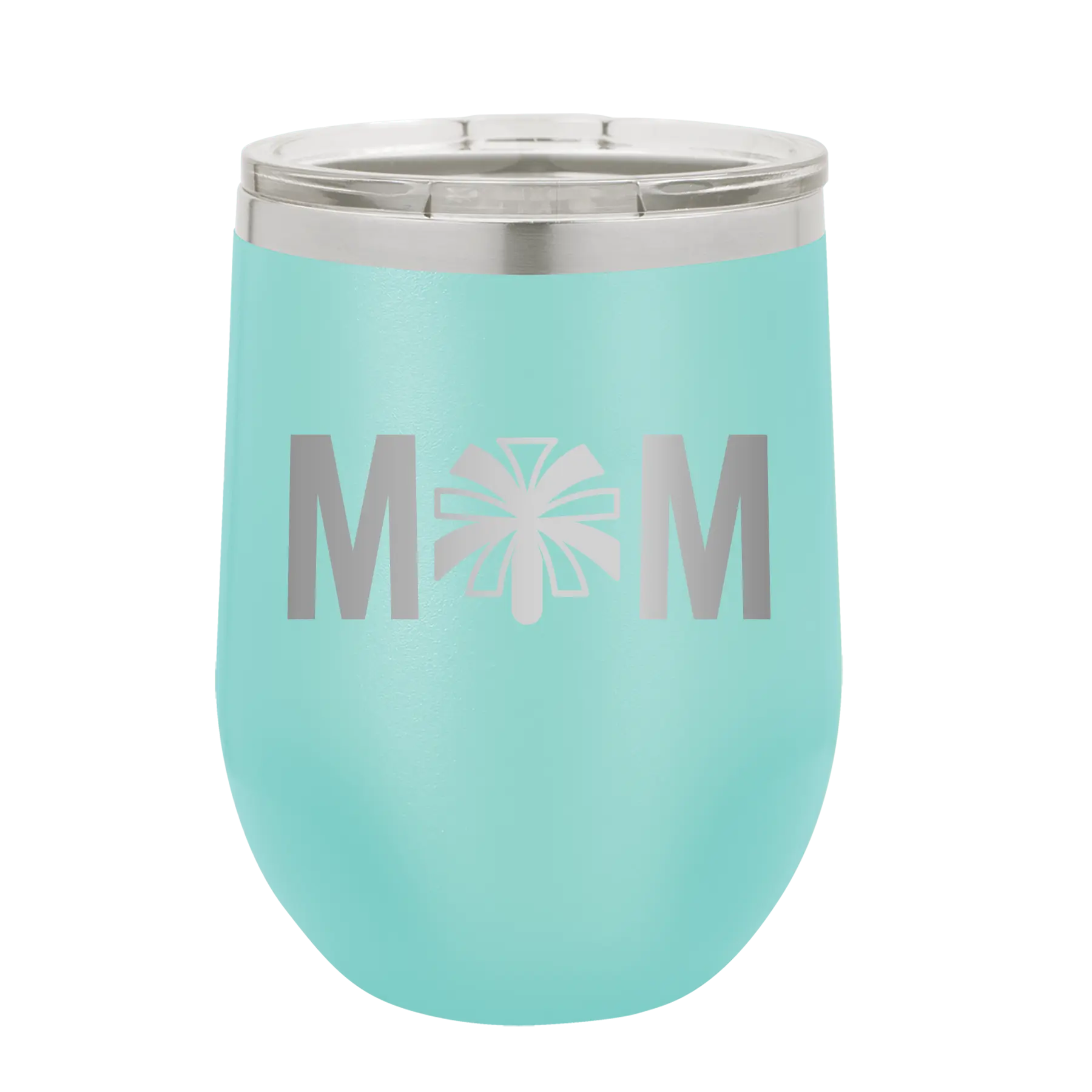 Mom Cheer Wine Cup | Teal