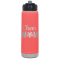 Mom Cheer2 20 oz Water Bottle | Coral