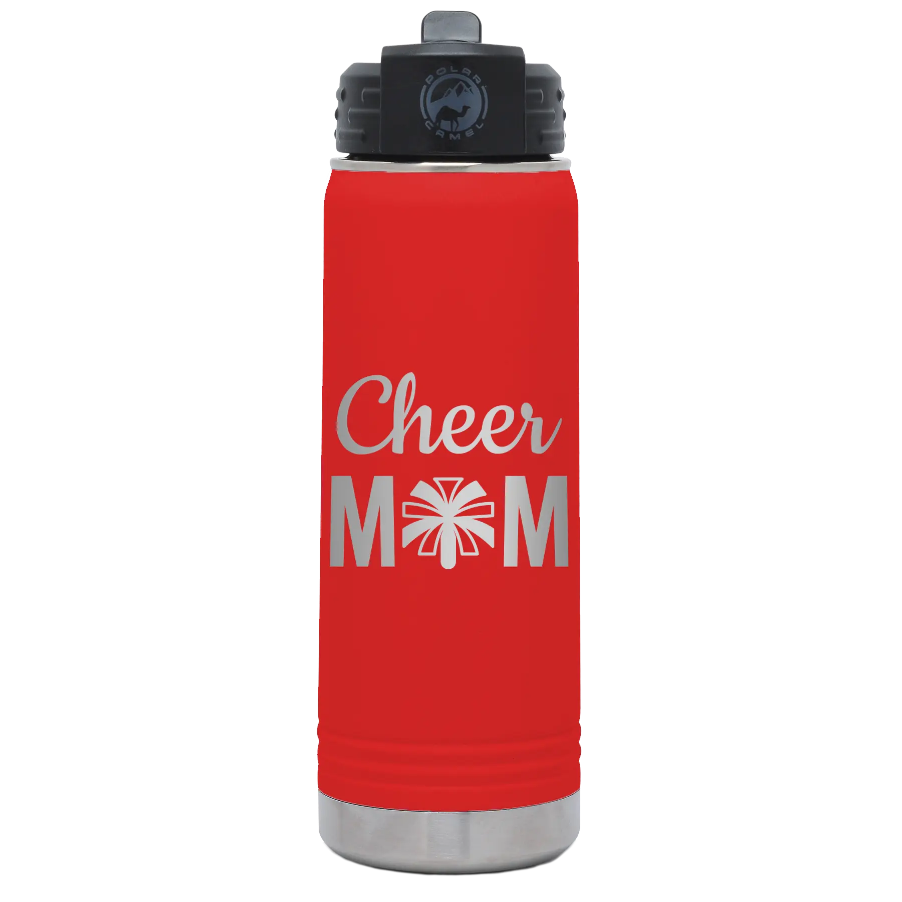 Mom Cheer2 20 oz Water Bottle | Red