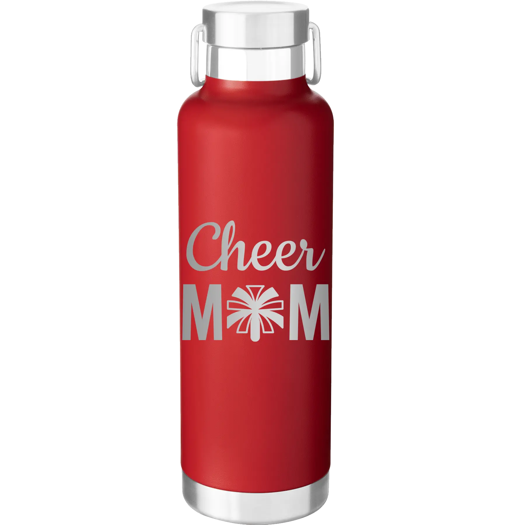 Mom Cheer2 24 oz Water Bottle | Red