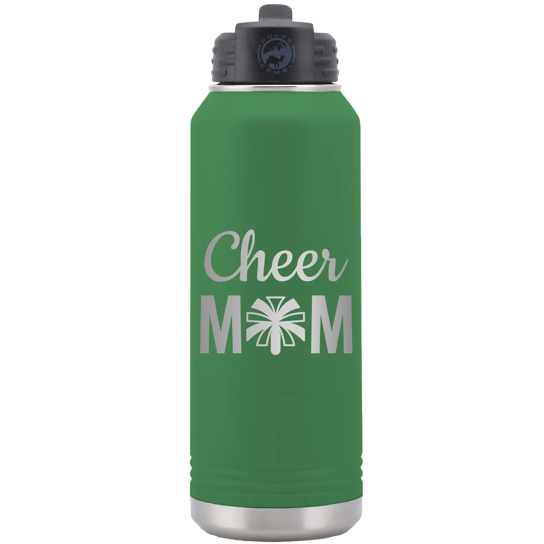 Mom Cheer2 32 oz Water Bottle | Green