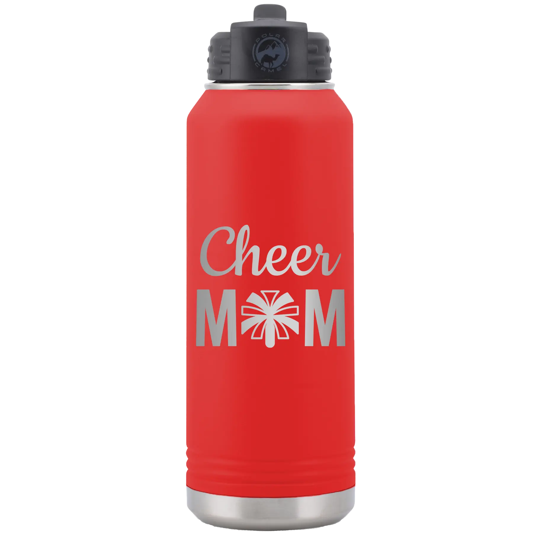 Mom Cheer2 32 oz Water Bottle | Red