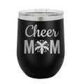 Mom Cheer2 Wine Cup | Black