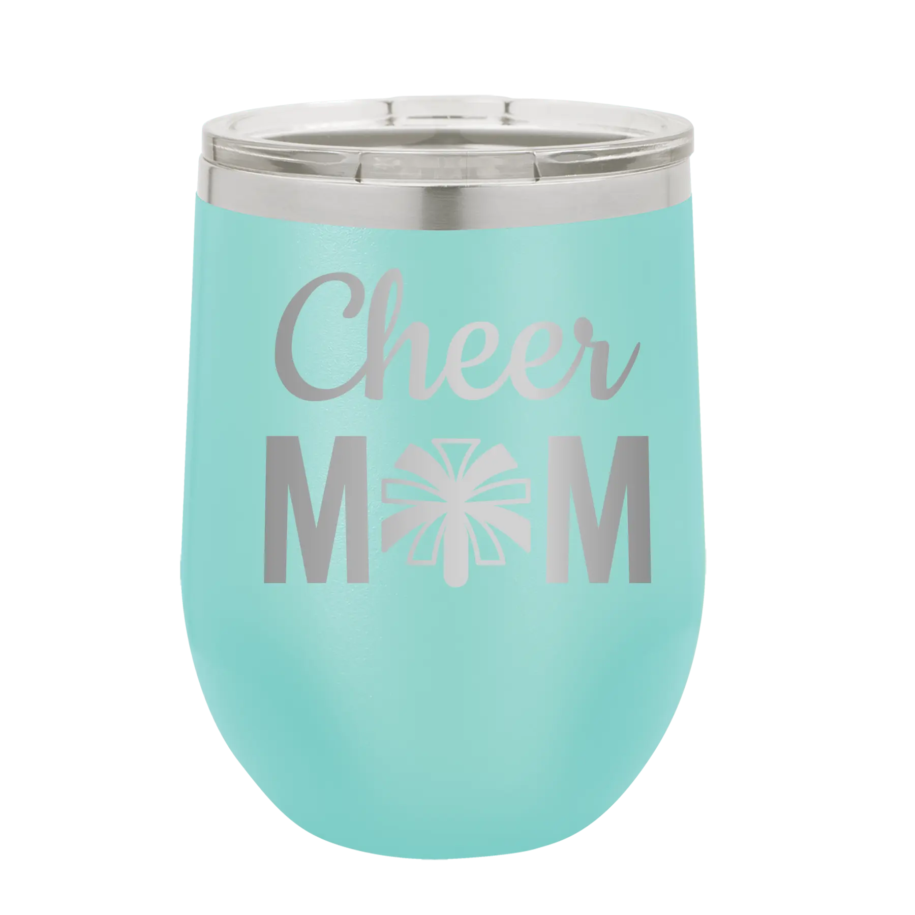 Mom Cheer2 Wine Cup | Teal