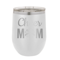 Mom Cheer2 Wine Cup | White