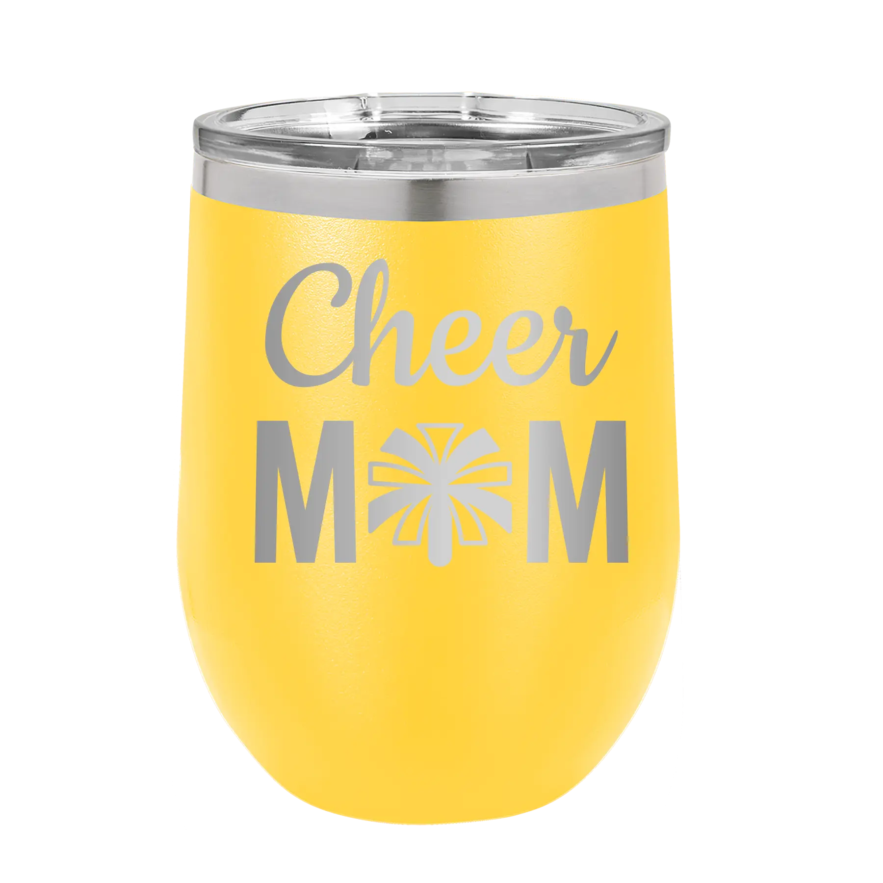 Mom Cheer2 Wine Cup | Yellow