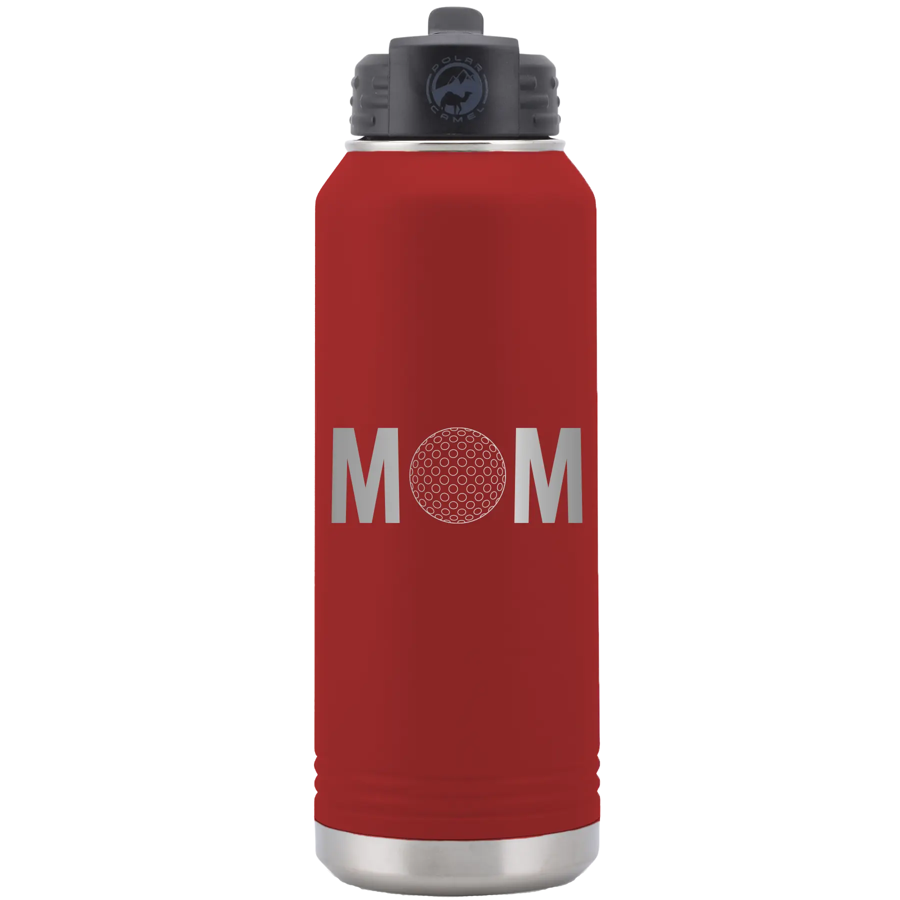 Mom Golf 32 oz Water Bottle | Maroon
