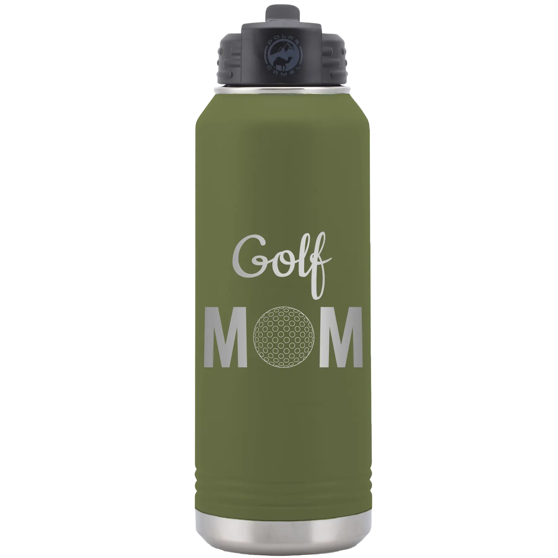 Mom Golf2 32 oz Water Bottle | Olive Green