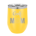 Mom Golf2 Wine Cup | Yellow