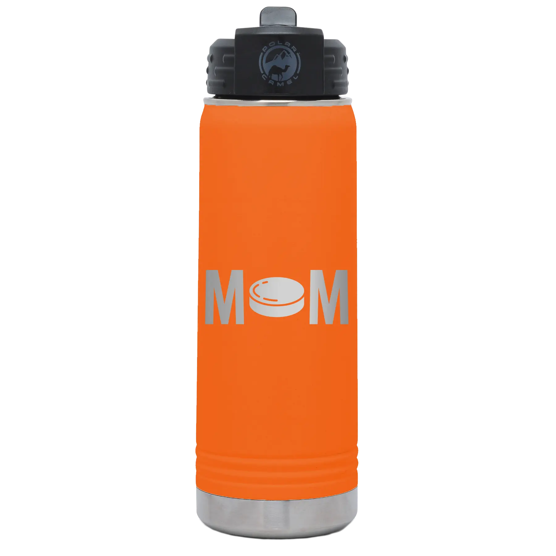 Mom Hockey 20 oz Water Bottle | Orange