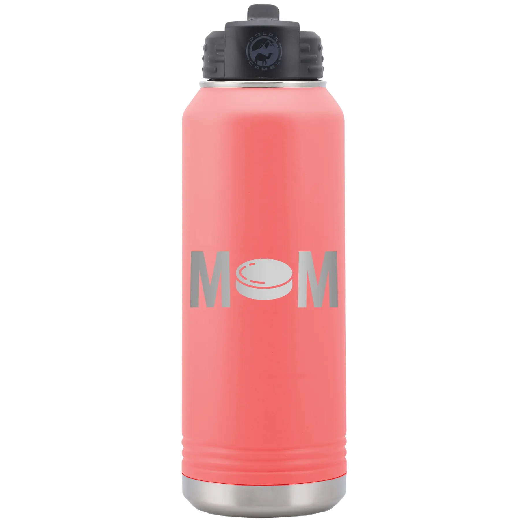 Mom Hockey 32 oz Water Bottle | Coral