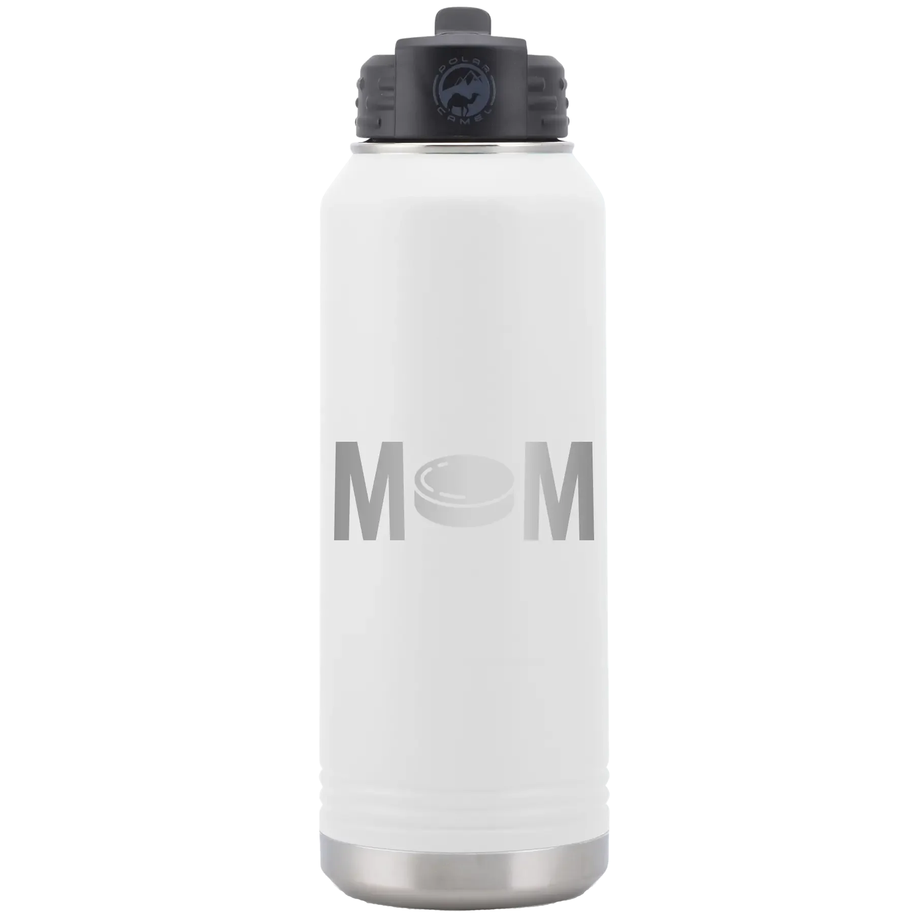 Mom Hockey 32 oz Water Bottle | White
