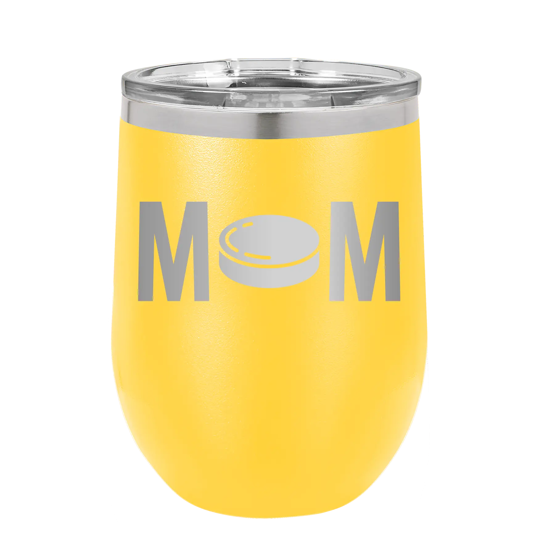 Mom Hockey Wine Cup | Yellow