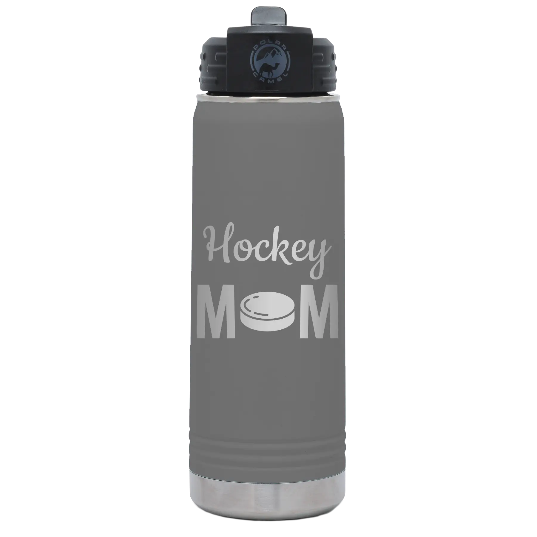 Mom Hockey2 20 oz Water Bottle | Dark Gray