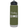 Mom Hockey2 20 oz Water Bottle | Olive Green