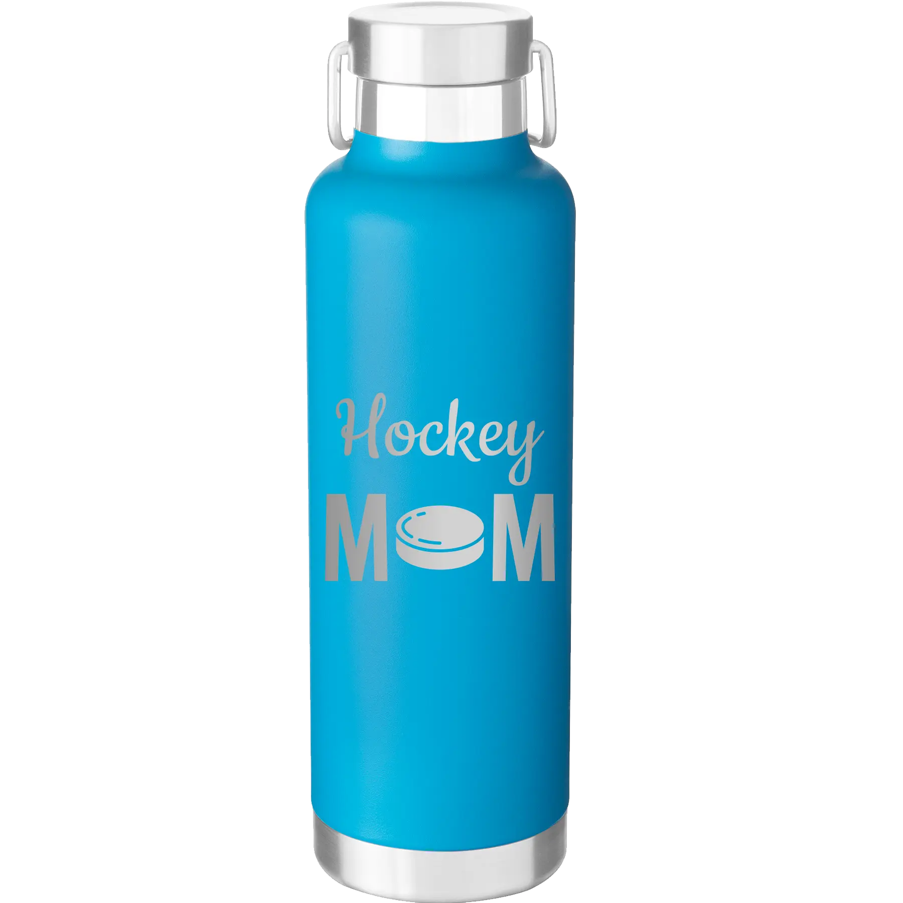 Mom Hockey2 24 oz Water Bottle | Aqua