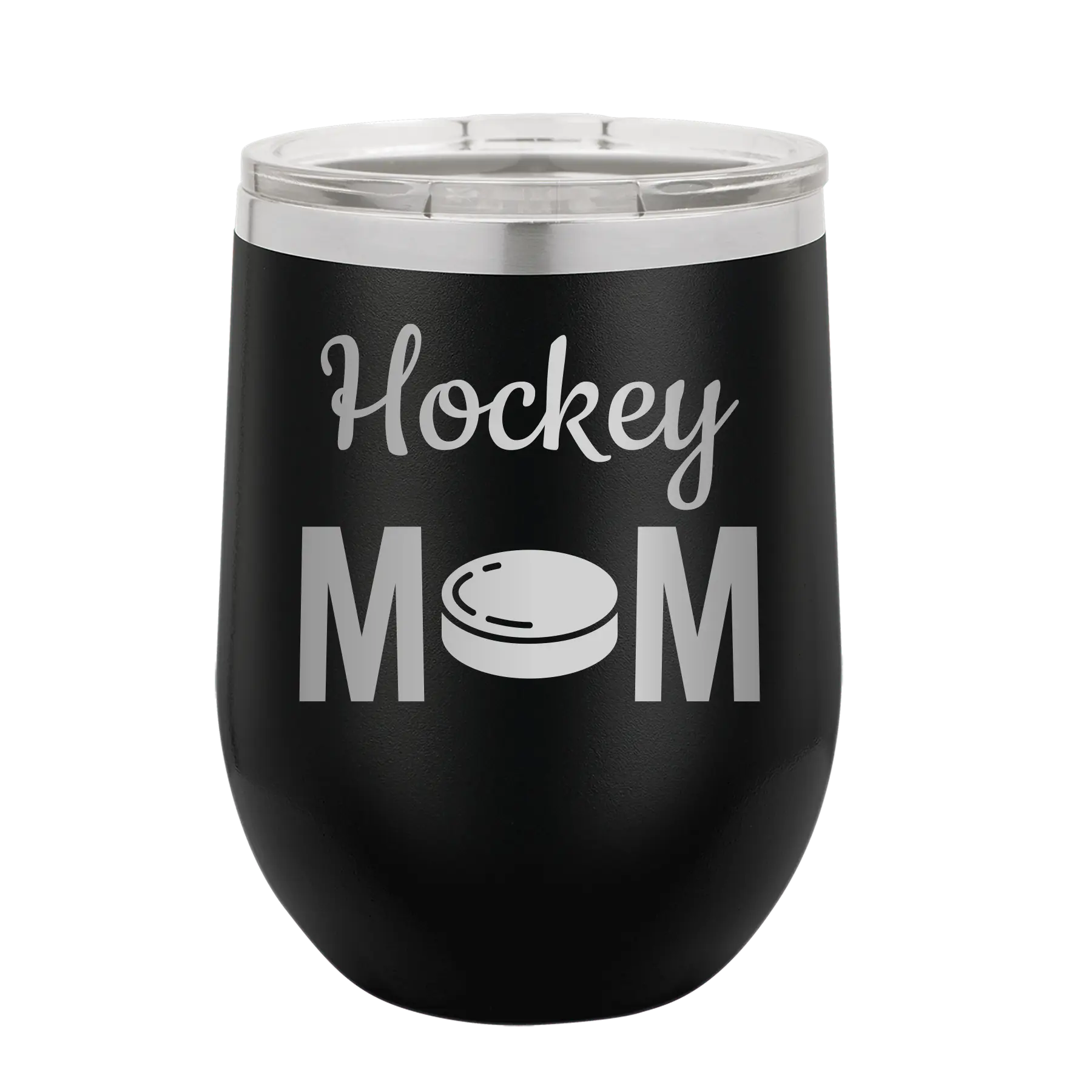 Mom Hockey2 Wine Cup | Black