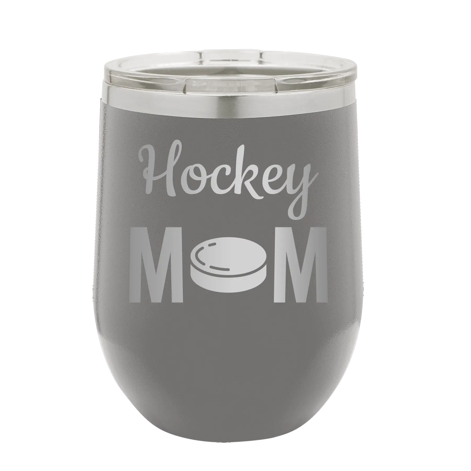 Mom Hockey2 Wine Cup | Dark Gray