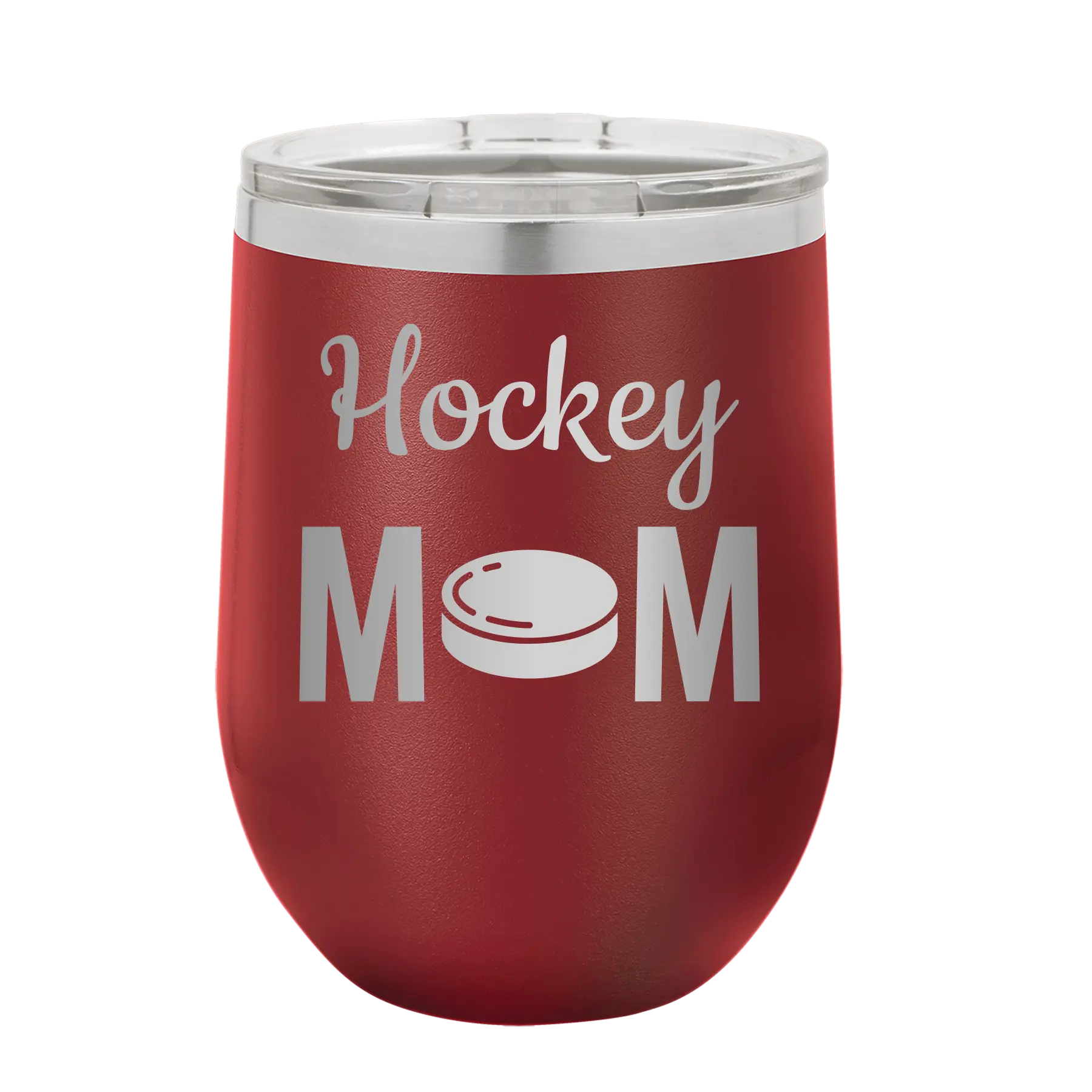 Mom Hockey2 Wine Cup | Maroon