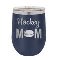 Mom Hockey2 Wine Cup | Navy