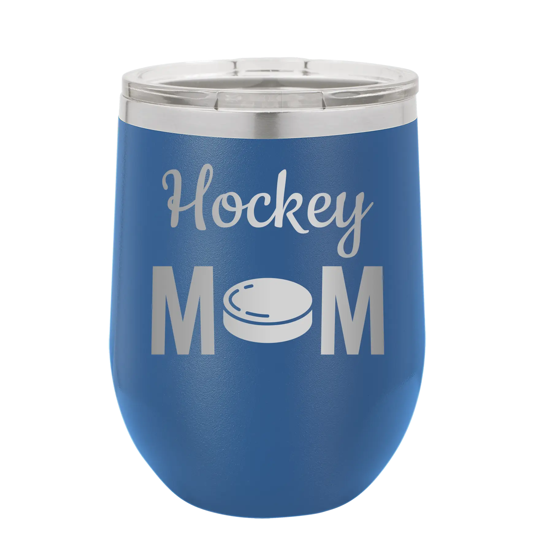 Mom Hockey2 Wine Cup | Royal Blue