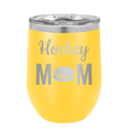 Mom Hockey2 Wine Cup | Yellow