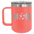 Mom Soccer 15 oz Mug | Coral