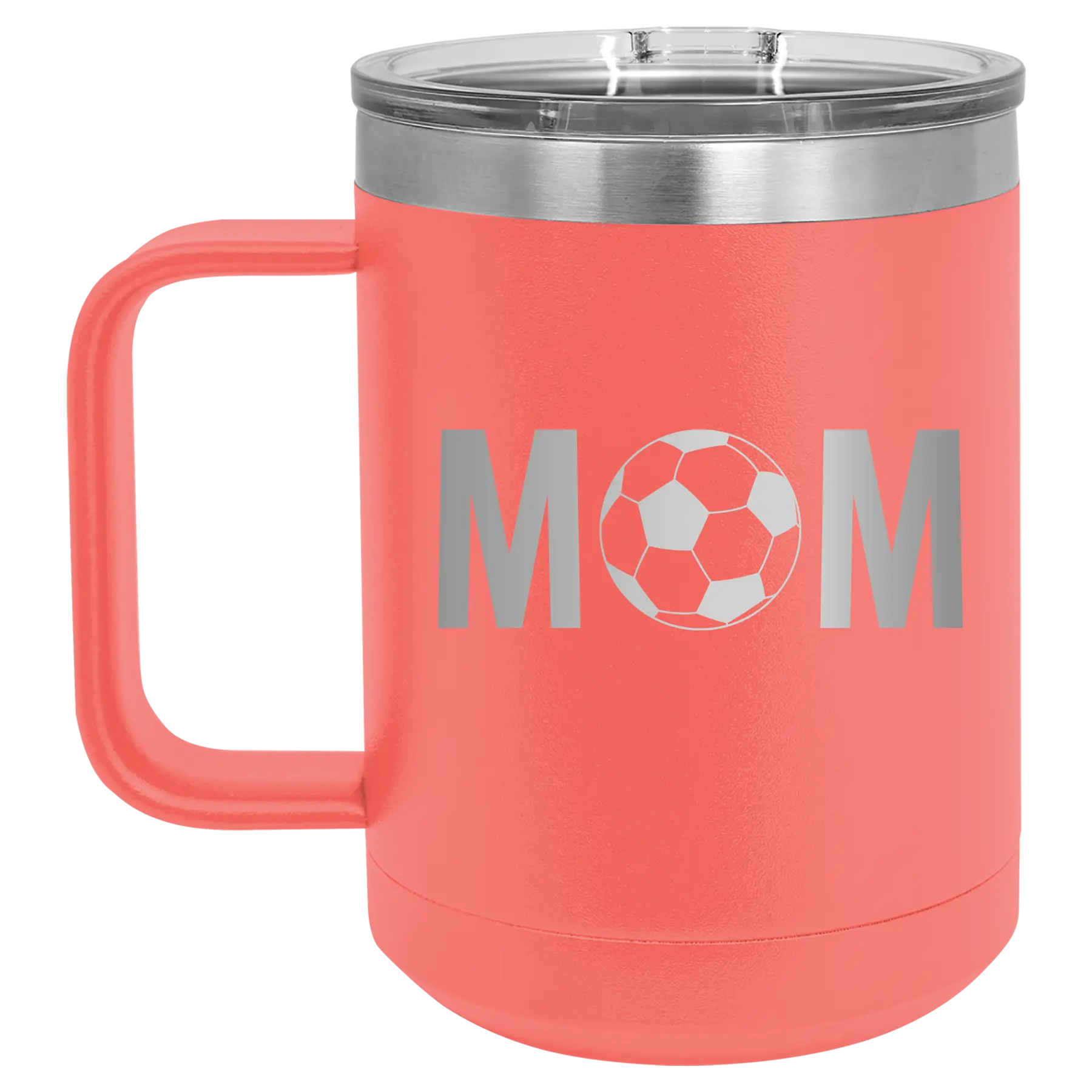 Mom Soccer 15 oz Mug | Coral