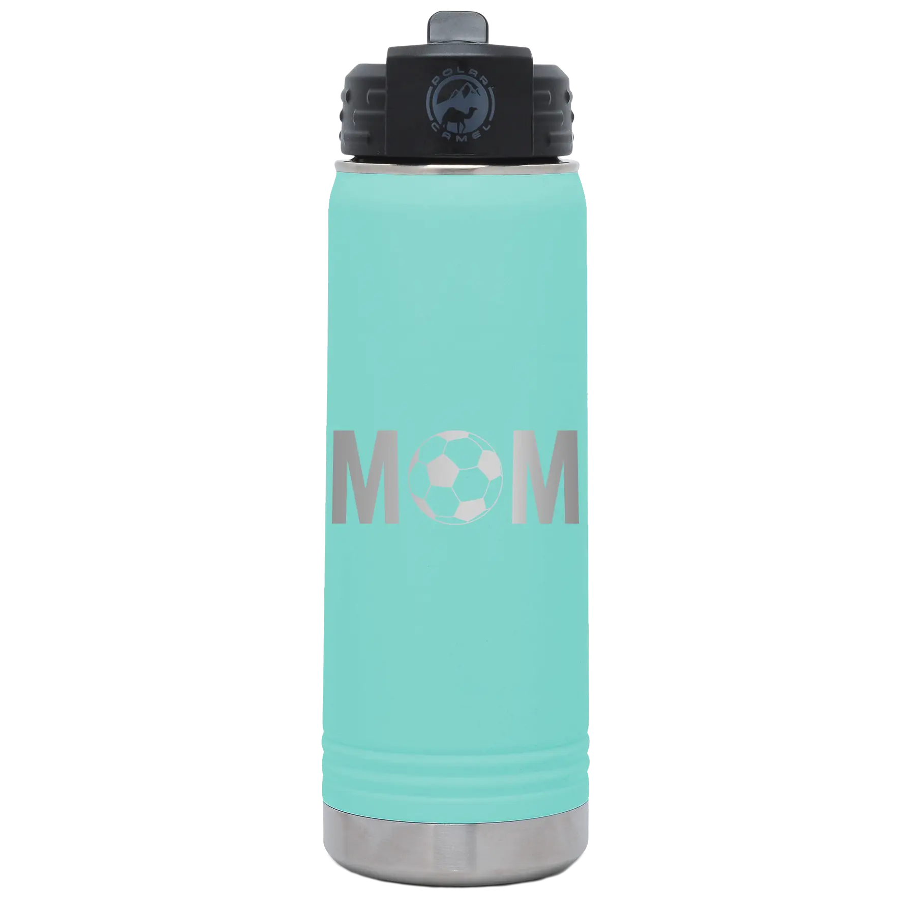 Mom Soccer 20 oz Water Bottle | Teal