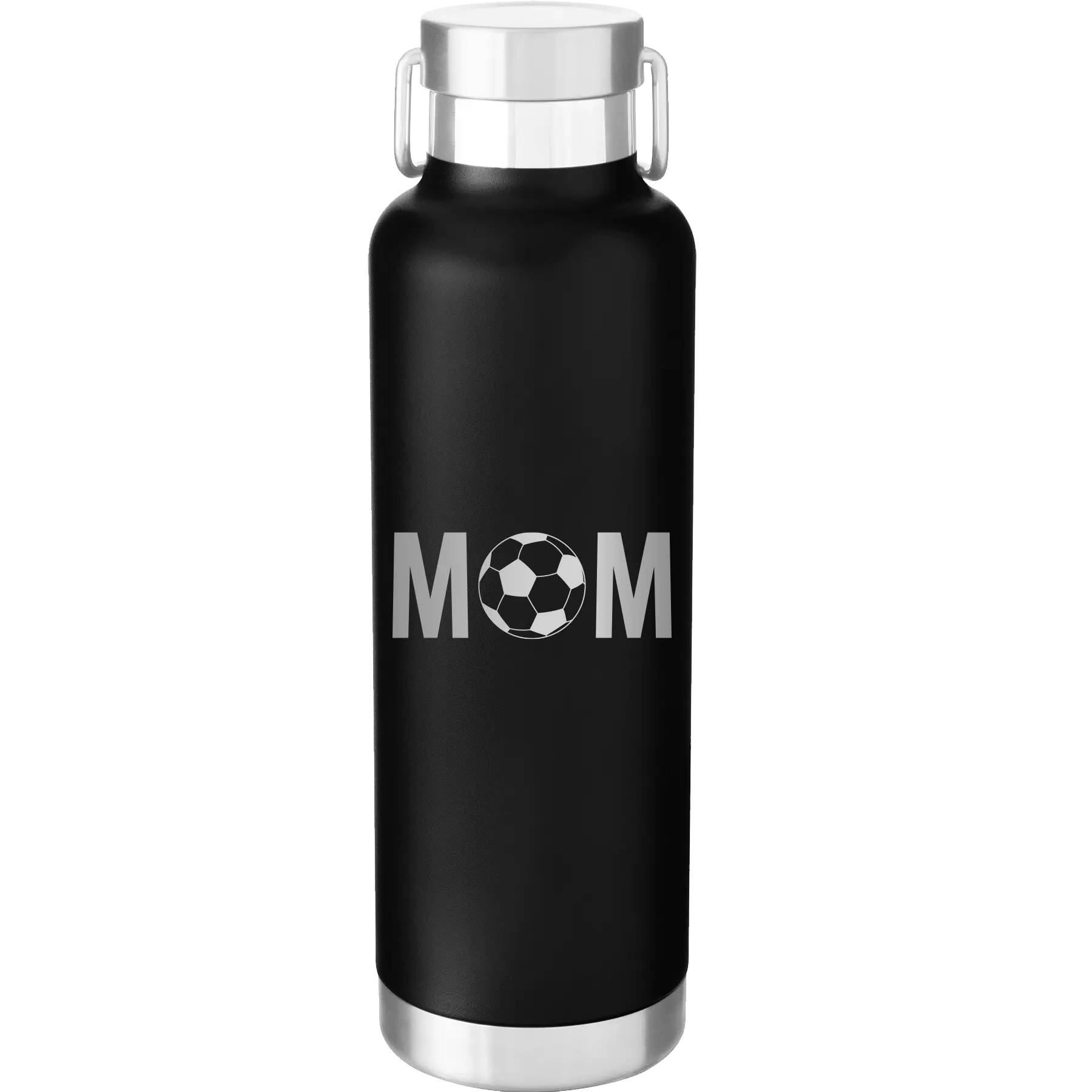 Mom Soccer 24 oz Water Bottle | Black