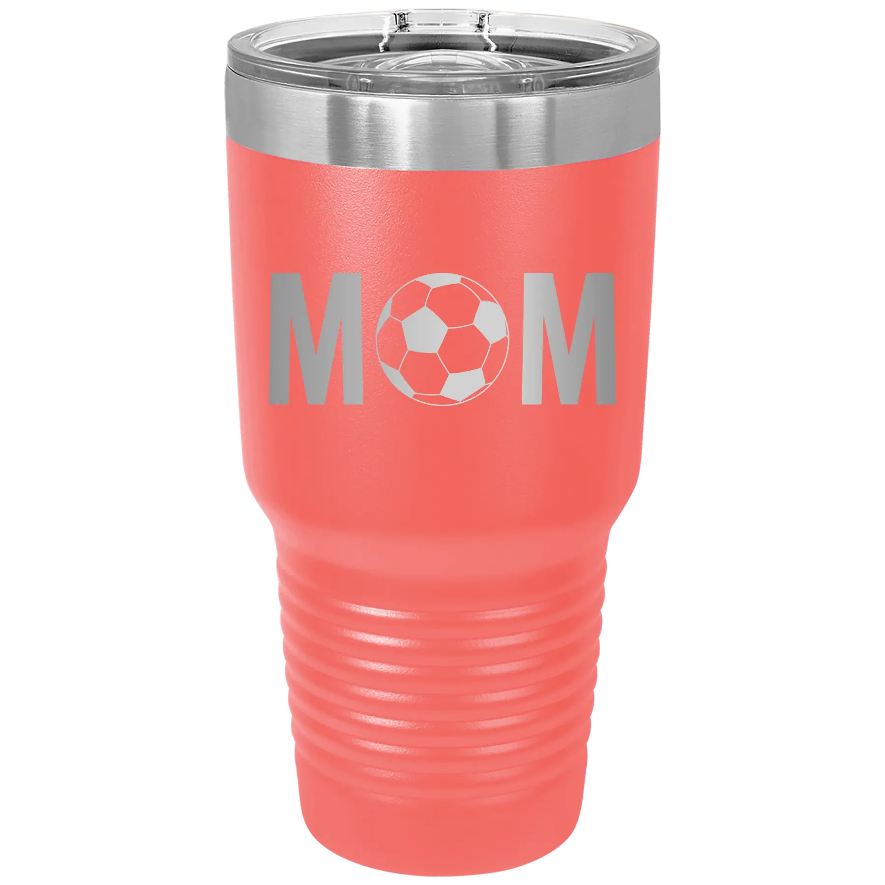 Mom Soccer 30 oz Tumbler | Coral