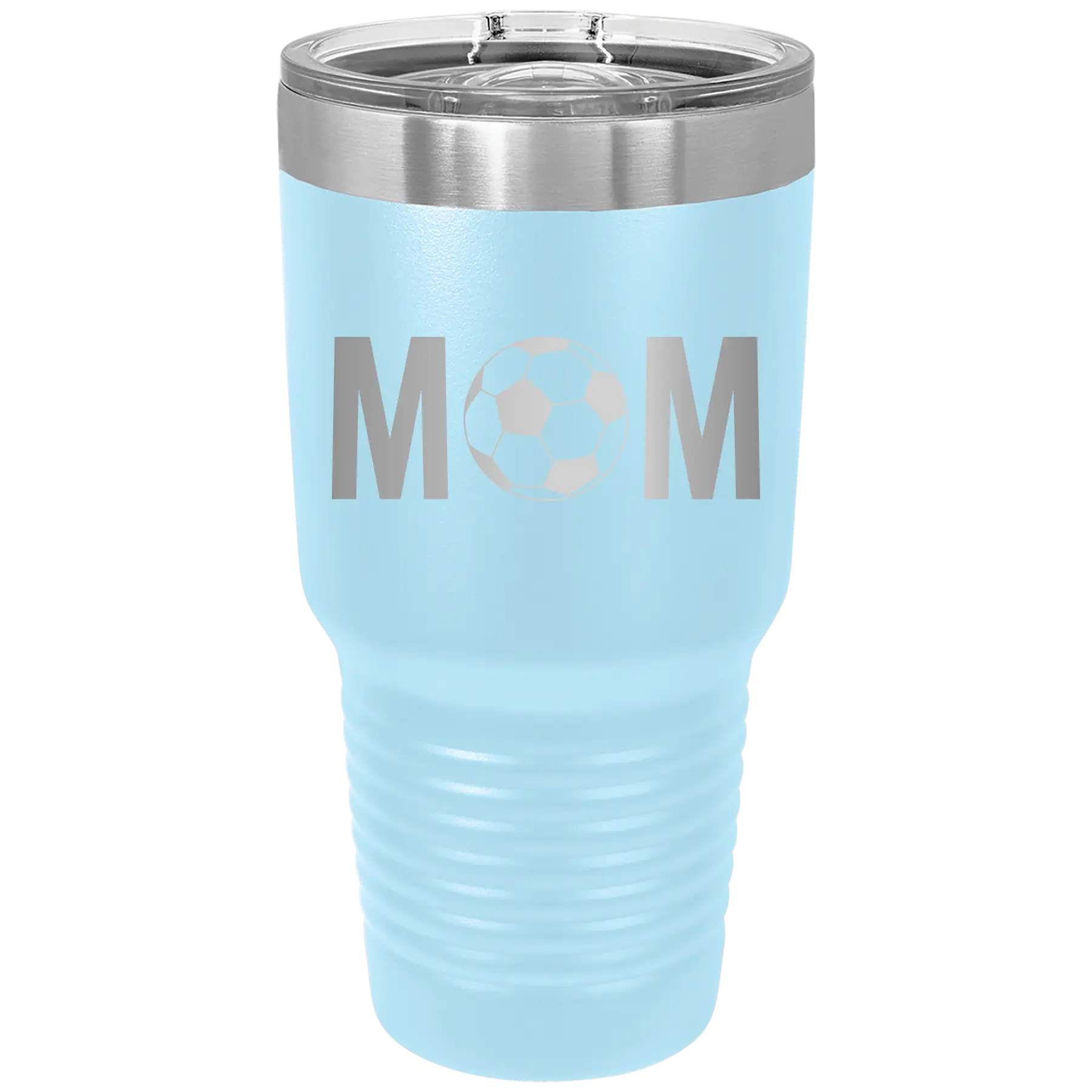 Mom Soccer 30 oz Tumbler | Light Blue