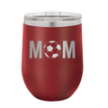 Mom Soccer Wine Cup | Maroon