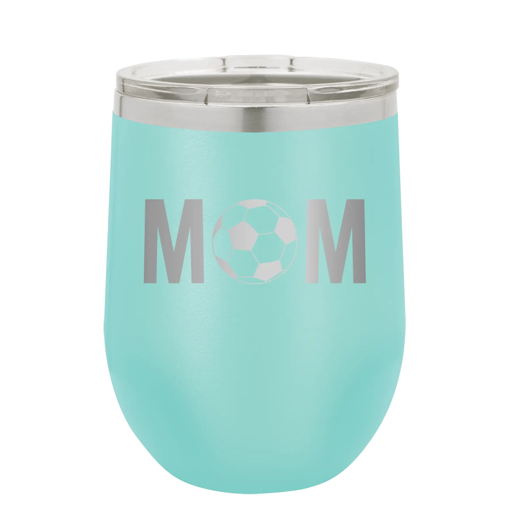 Mom Soccer Wine Cup | Teal