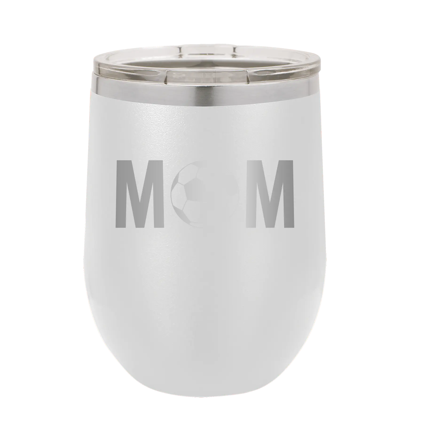 Mom Soccer Wine Cup | White