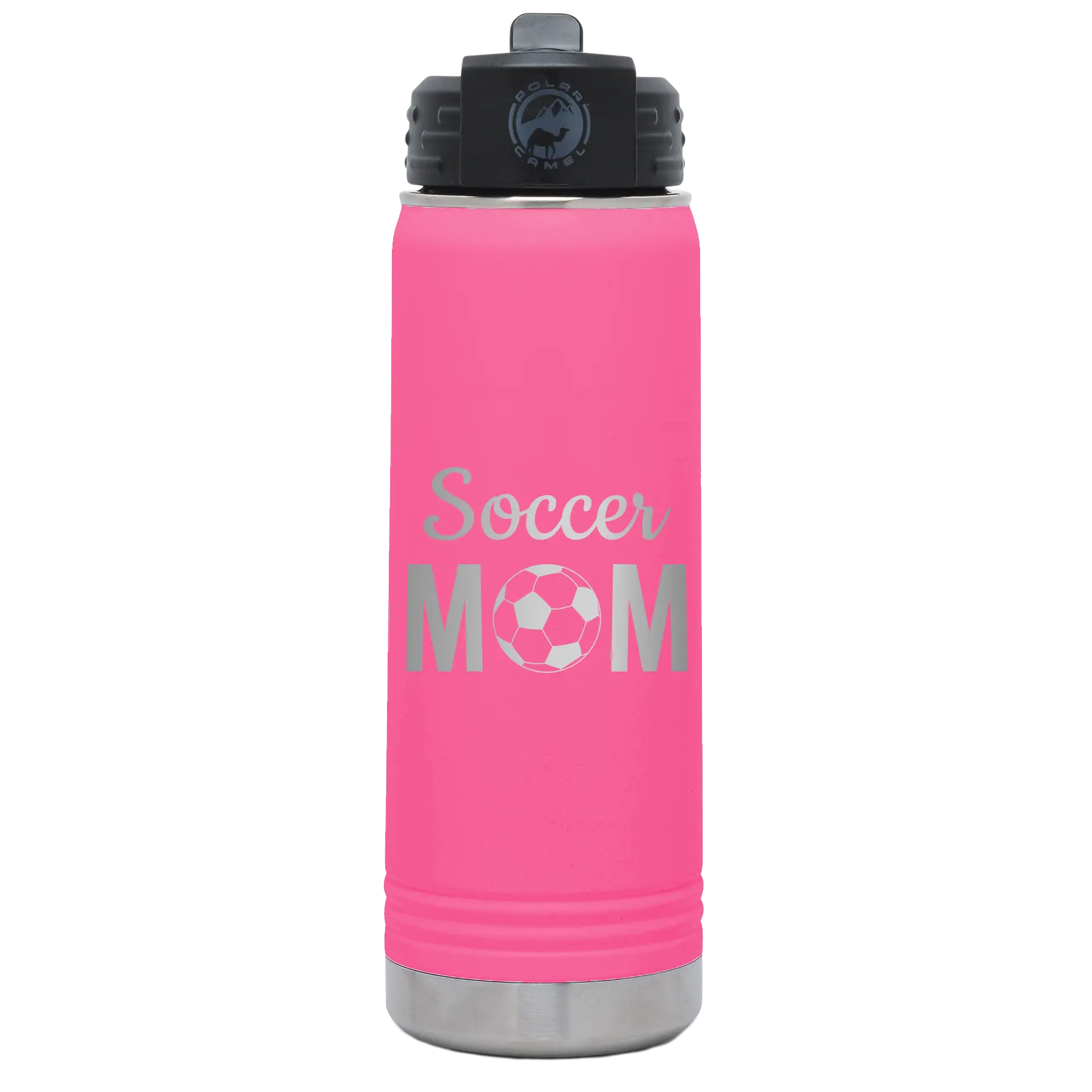 Mom Soccer2 20 oz Water Bottle | Pink
