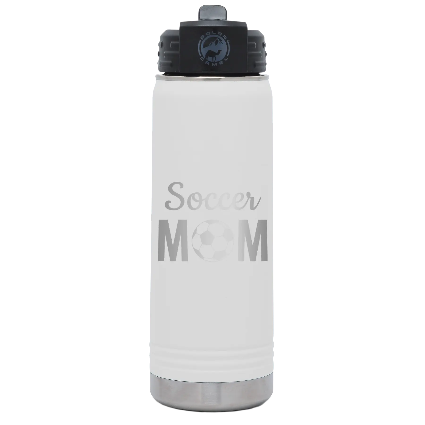 Mom Soccer2 20 oz Water Bottle | White